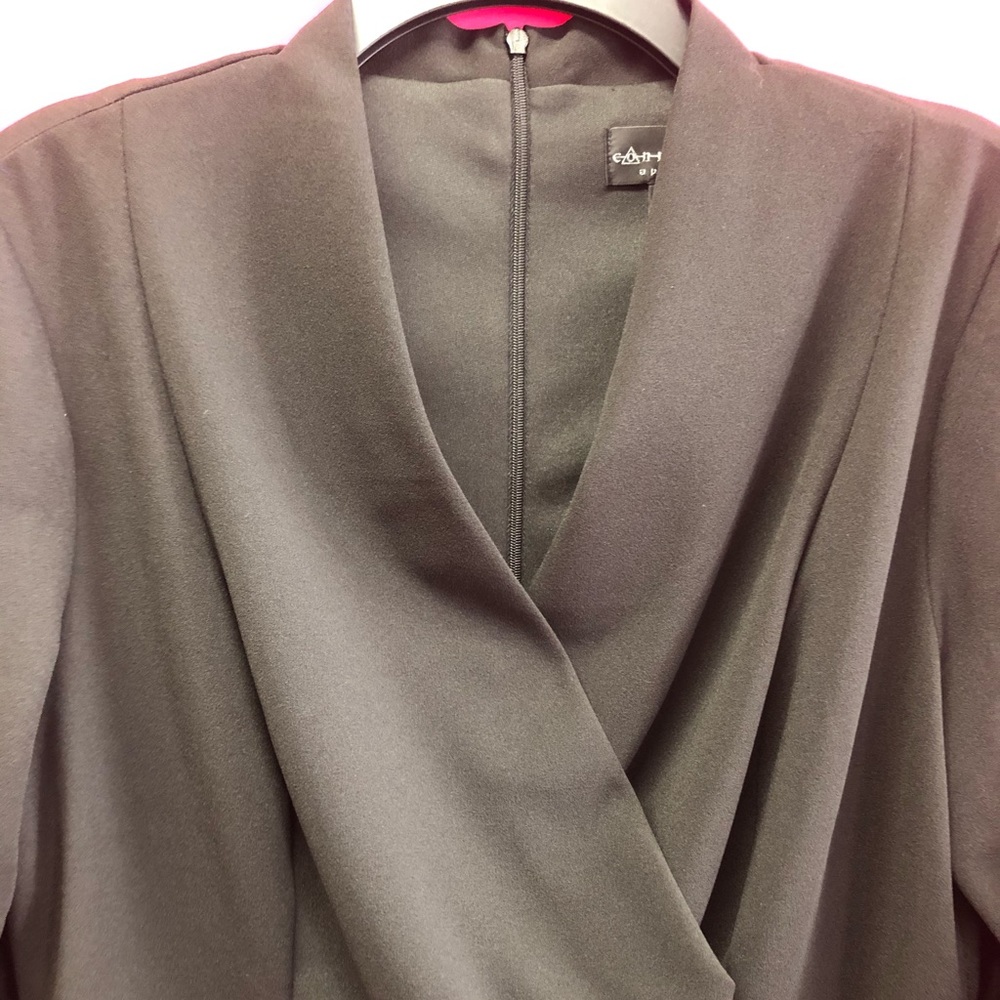 Connected apparel Black Faux Wrap Sheath Dress size 12